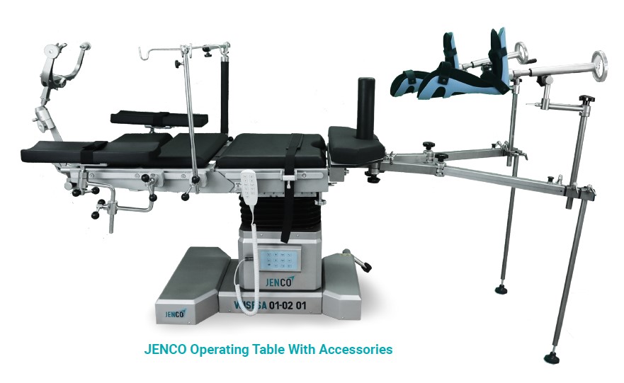 WISESA 01-02-01 - JENCO OPERATING TABLE WITH COMPLETE ACCESSORIES