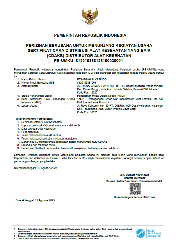 Certificate Megah Alkesindo